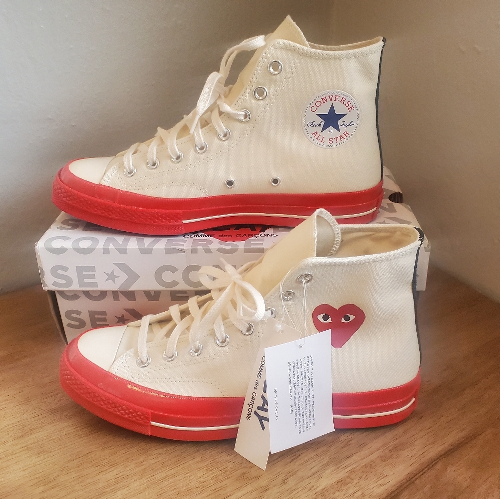  NWT !!! Comme des Garçons Play x Converse Chuck 70 High Pristine Red M9W11